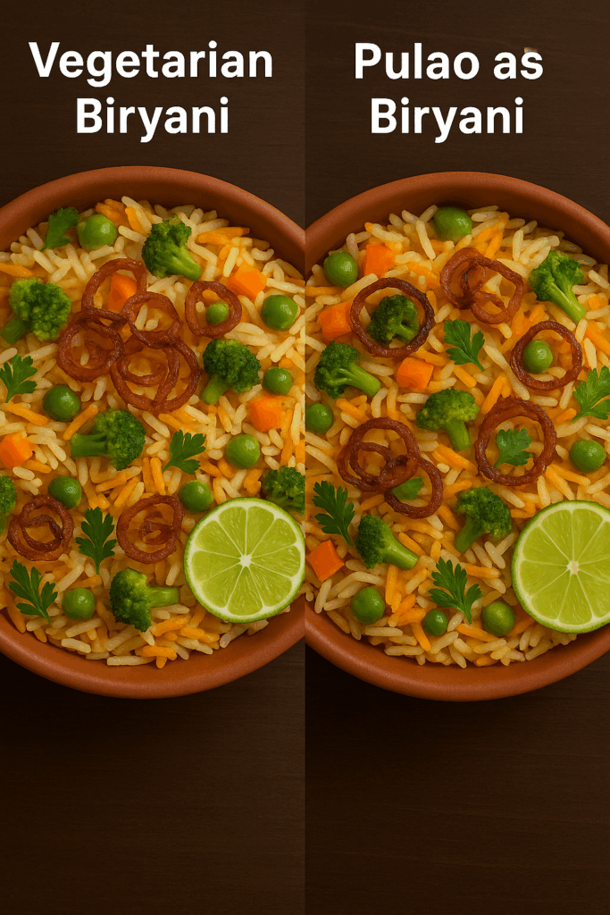 Is Vegetarian Biryani the Same as Pulao Biryani?