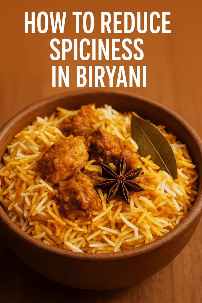 how to reduce spiciness in biryani
