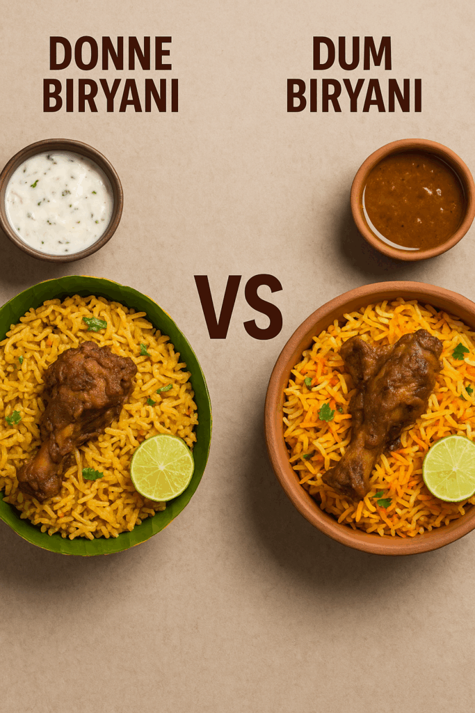 donne biryani vs dum biryani