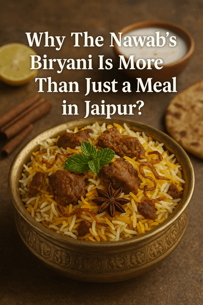 create a short horizonal image for Why The Nawab’s Biryani Is More Than Just a Meal in Jaipur?