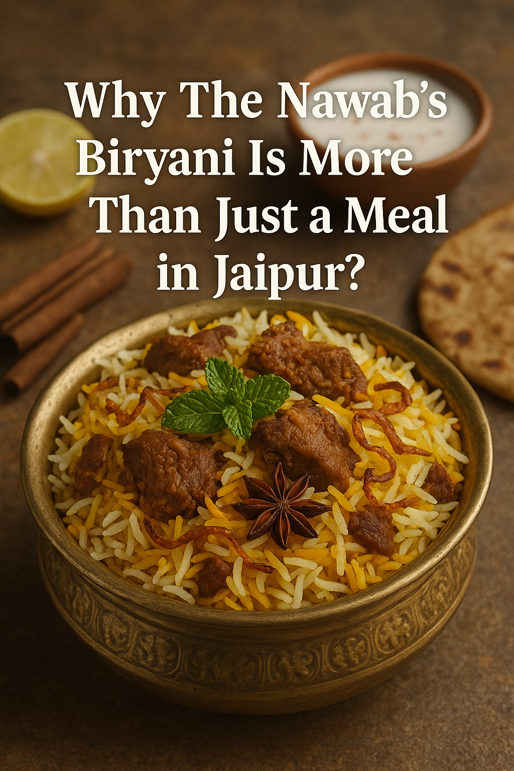 create a short horizonal image for Why The Nawab’s Biryani Is More Than Just a Meal in Jaipur?